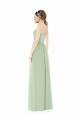 Sleeveless Strapless Soft Chiffon Sage Long Semi Formal Evening Dress Canada for Sale