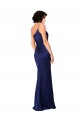 Sleeveless One Shoulder Silky Satin Sapphire Long Black Tie Evening Dress Canada for Sale