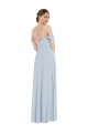 Flounce Sleeves Off the Shoulder Soft Chiffon Sea Glass Long Semi Formal Evening Dress Canada for Sale