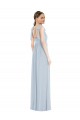 Sleeveless Sweetheart Soft Chiffon Sea Glass Long Semi Formal Evening Dress Canada for Sale