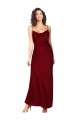 Sleeveless Cowl Neck Silky Satin Burgundy Long Black Tie Evening Dress Canada for Sale