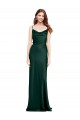 Sleeveless Cowl Neck Stretch Satin Hunter Long Black Tie Evening Dress Canada for Sale