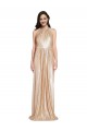 Sleeveless High Neck Sequin Gold Long Formal Evening Dress Canada for Sale