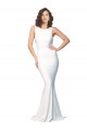 Sleeveless High Neck Stretch Crepe Ivory Long Formal Evening Dress Canada for Sale