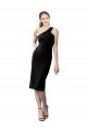 Sleeveless One Shoulder Stretch Crepe Black Cocktail Length Formal Evening Dress Canada for Sale