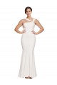 Sleeveless Square Neck Stretch Crepe Ivory Long Formal Evening Dress Canada for Sale