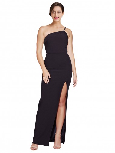 Sleeveless Strapless Stretch Crepe Black Long Formal Evening Dress Canada for Sale
