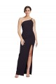 Sleeveless Strapless Stretch Crepe Black Long Formal Evening Dress Canada for Sale