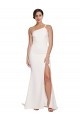 Sleeveless Strapless Stretch Crepe Ivory Sweep Train Semi Formal Evening Dress Canada for Sale