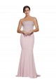 Sleeveless Strapless Stretch Crepe Mauve Sweep Train Formal Evening Dress Canada for Sale