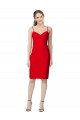 Sleeveless Sweetheart Stretch Crepe Red Cocktail Length Formal Evening Dress Canada for Sale