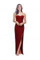 Sleeveless Sweetheart Stretch Crepe Burgundy Long Evening Dress Canada for Sale