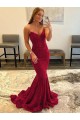 Sleeveless Sweetheart Velvet Sequin Burgundy Sweep Train Evening Dress Canada for Sale