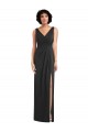 Sleeveless V-Neck Spandex Black Sheath Long Formal Evening Dress Canada for Sale