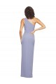 Sleeveless One Shoulder Stretch Crepe Smoke Blue Long Formal Evening Dress Canada for Sale