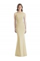 Sleeveless Bateau Neck Stretch Crepe Champagne Long Semi Formal Evening Dress Canada for Sale