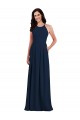 Sleeveless Halter Neck Stretch Crepe Dark Navy Long Semi Formal Evening Dress Canada for Sale