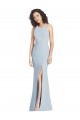 Sleeveless Halter Neck Stretch Crepe Light Sky Blue Long Evening Gown Canada for Sale