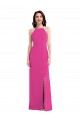 Sleeveless High Neck Stretch Crepe Fuchsia Long Formal Evening Dress Canada for Sale