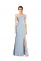 Sleeveless Off the Shoulder Stretch Crepe Light Sky Blue Long Formal Evening Dress Canada for Sale