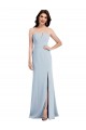Sleeveless Strapless Stretch Crepe Light Sky Blue Long Evening Dress Canada for Sale