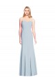 Sleeveless Strapless Stretch Crepe Light Sky Blue Trumpet Long Formal Dress Canada for Sale