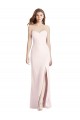 Sleeveless Strapless Stretch Crepe Pink Long Semi Formal Evening Dress Canada for Sale