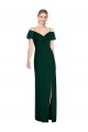 Cold Shoulder Sweetheart Soft Chiffon Ever Green Long Semi Formal Evening Dress Canada for Sale