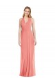 Sleeveless V-Neck Soft Chiffon Desert Rose Long Formal Evening Dress Canada for Sale