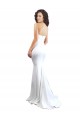 Sleeveless High Neck Stretch Crepe White Long Formal Evening Dress Canada for Sale