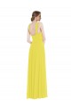 Sleeveless Sweetheart Soft Chiffon Yellow Long Semi Formal Evening Dress Canada for Sale